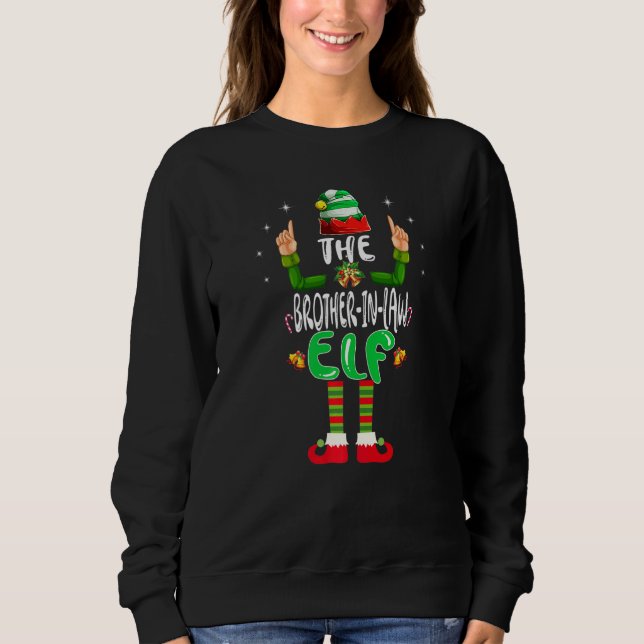 Brother In Law Elf Matching Family Group Christmas Sweatshirt (Front)