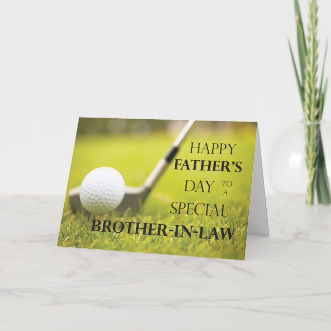 Brother-in-Law Father's Day Golf Ball in Grass Card (Front)