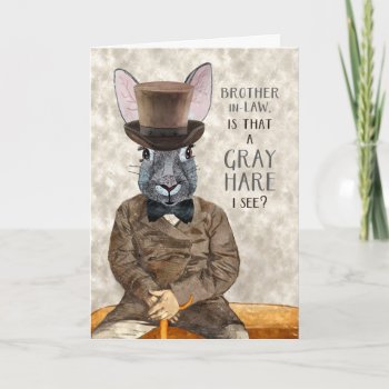 Brother In Law Funny Birthday Hipster Rabbit Card by SalonOfArt at Zazzle