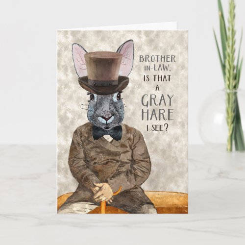 Brother in Law Funny Birthday Hipster Rabbit Card