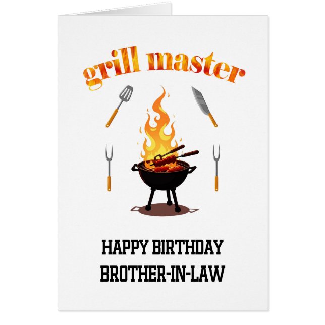 Brother In Law Grill Master Birthday  Cards (Front)
