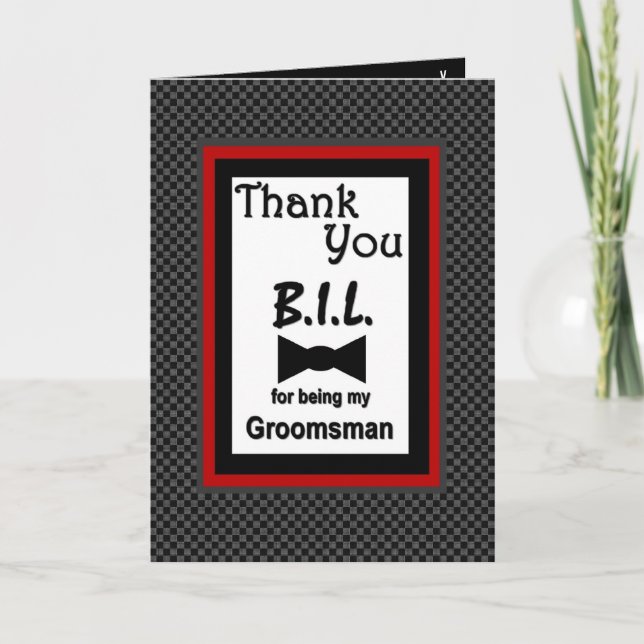 BROTHER-IN-LAW - Groomsman Wedding Thank You (Front)