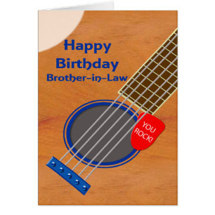 Brother in Law Guitar Player Birthday Cards