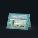 BROTHER-IN-LAW Happy Birthday Man and Ocean Waves Card<br><div class="desc">This card with a man looking out at the ocean waves is a birthday card with an upbeat and inspirational theme.  Inside text is totally customizable.  To see more of this design,  type in,  or cut and paste into Zazzle's search box:  jaclinart birthday man ocean wave</div>