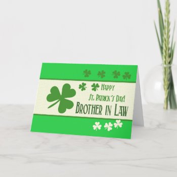 Brother In Law Happy St. Patrick's Day Card by studioportosabbia at Zazzle