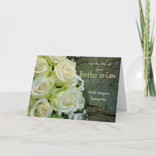 Brother in law loss Sympathy rose card