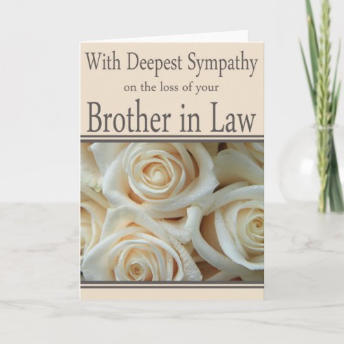 Brother in law loss Sympathy rose card