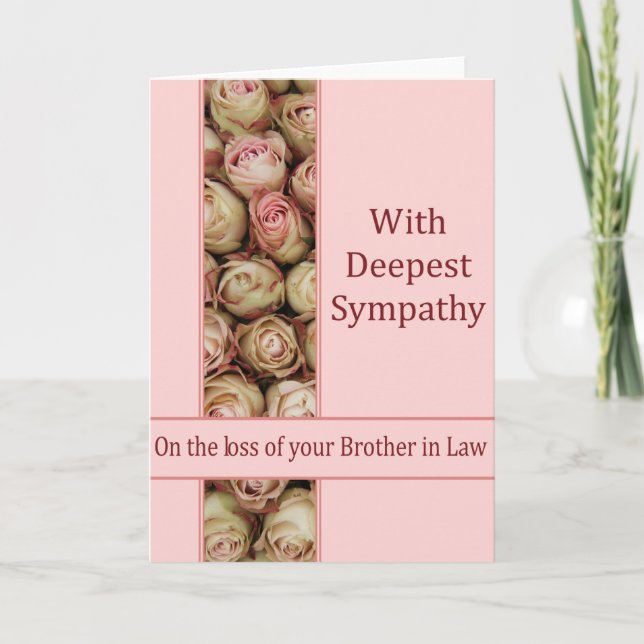 Brother in law loss Sympathy rose card (Front)