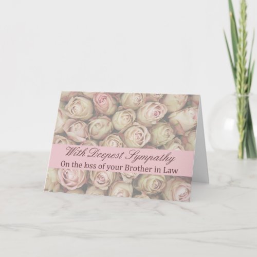 Brother in law loss Sympathy rose card