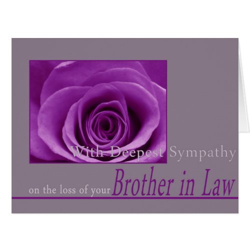 Brother in law loss Sympathy rose card