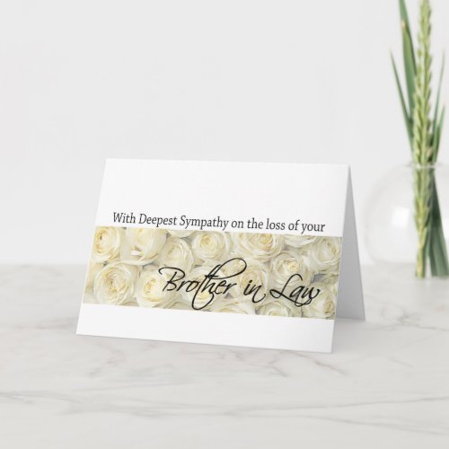 Brother in law loss Sympathy rose card