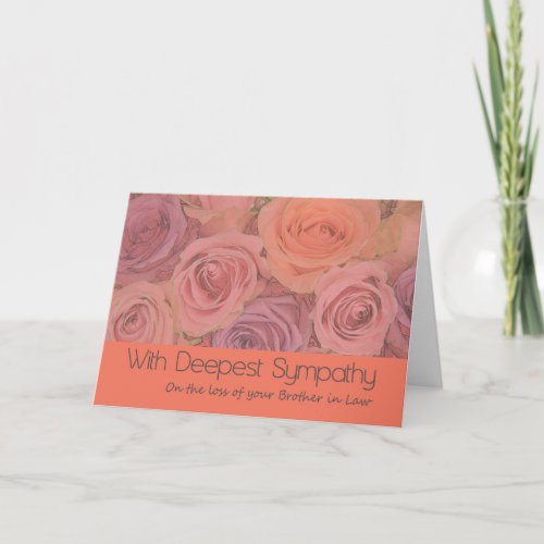 Brother in law loss Sympathy rose card