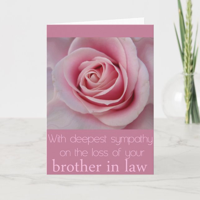 Brother in law loss Sympathy rose card (Front)
