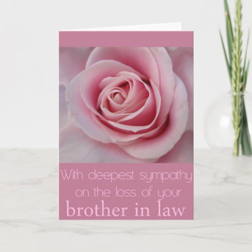 Brother in law loss Sympathy rose card