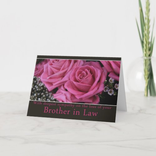 Brother in law loss Sympathy rose card