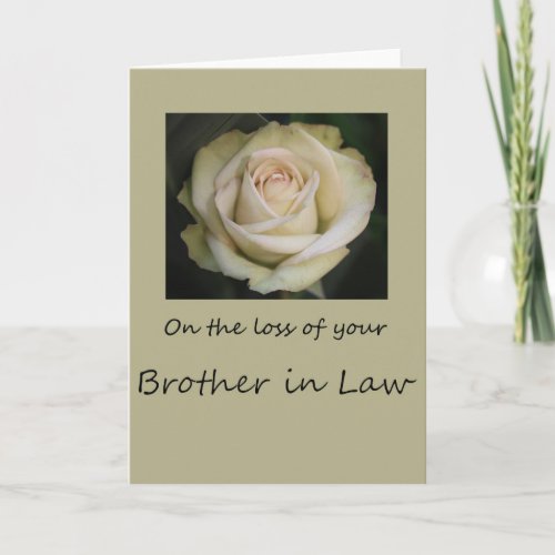 Brother in law loss Sympathy rose card