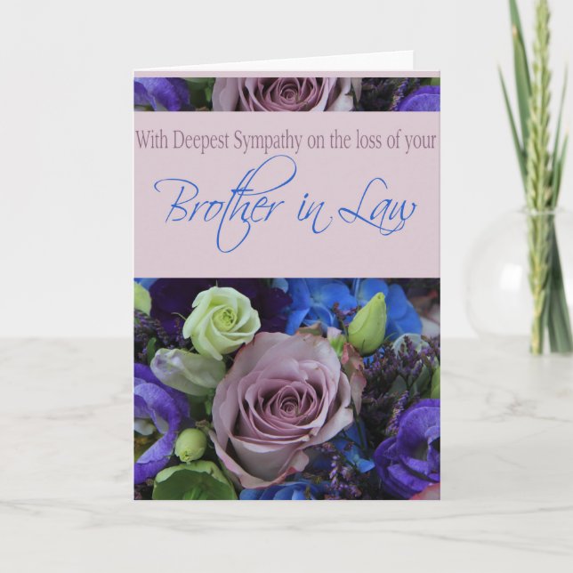 Brother in law loss Sympathy rose card (Front)