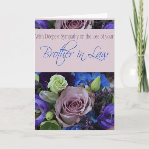 Brother in law loss Sympathy rose card