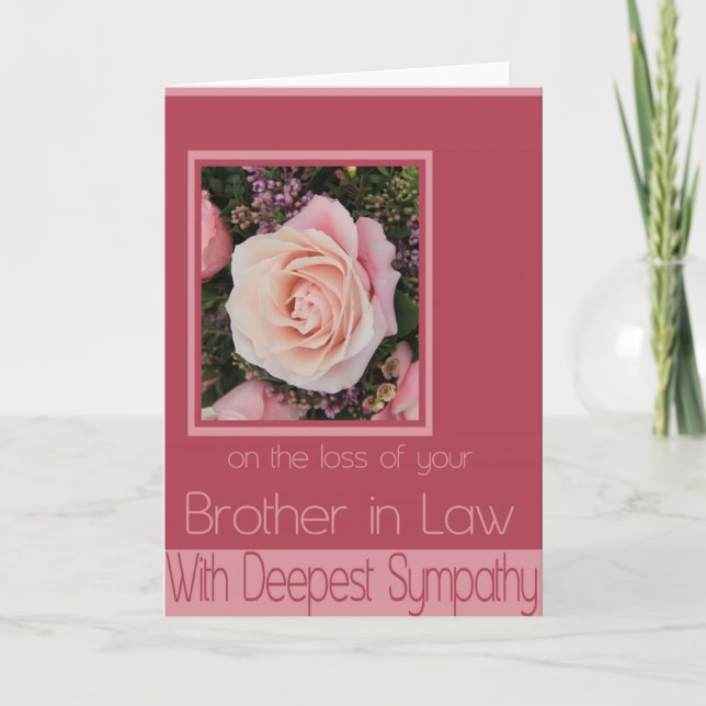 Brother in law loss Sympathy rose card (Front)