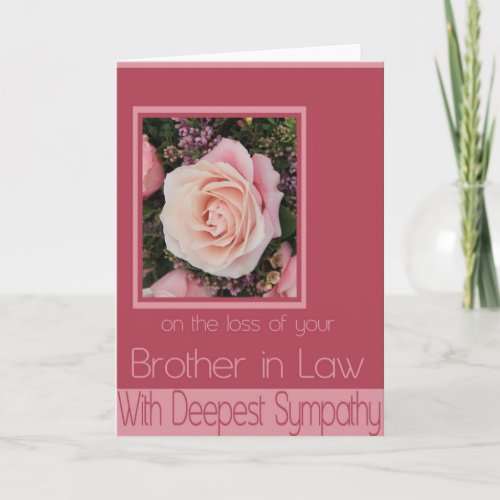 Brother in law loss Sympathy rose card