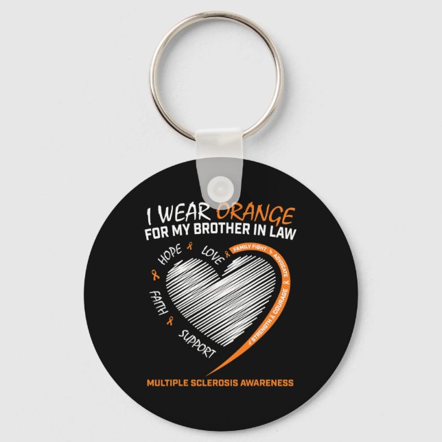 Brother In Law Multiple Sclerosis Apparel Ms Aware Keychain (Front)