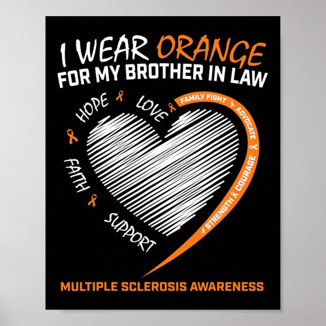 Brother In Law Multiple Sclerosis Apparel Ms Aware Poster (Front)
