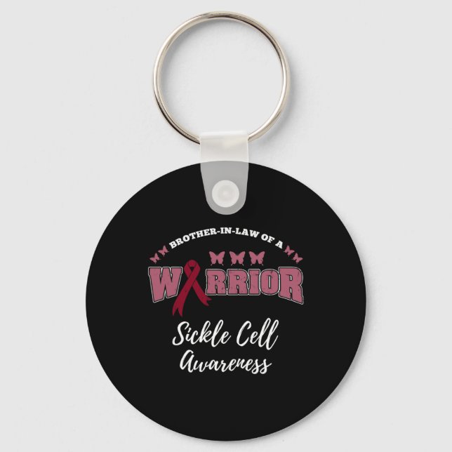 Brother In Law Of A Warrior Sickle Cell Awareness  Keychain (Front)