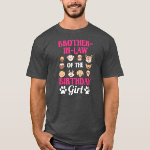 Brother In Law Of The Birthday Girl Dog Paw Bday T-Shirt