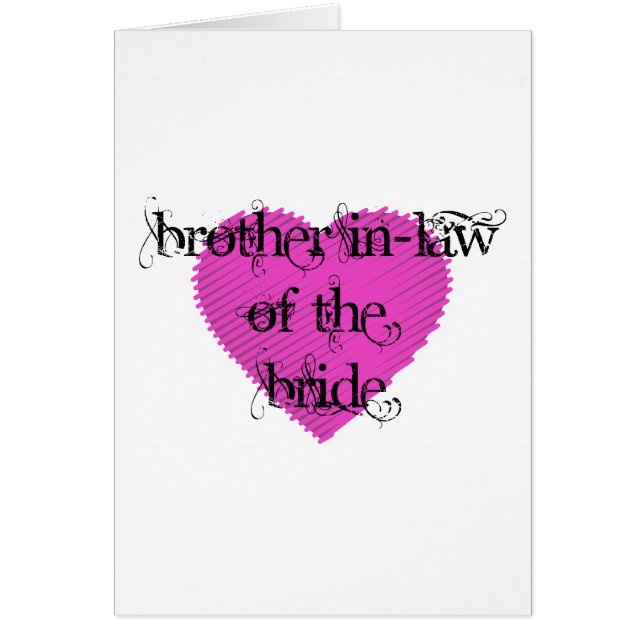 Brother In-Law of the Bride Cards (Front)