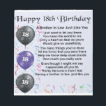 Brother in Law Poem 18th Birthday Notepad<br><div class="desc">A great gift for a brother in law on his 18th birthday</div>