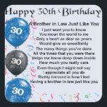 Brother in Law Poem 30th Birthday Square Sticker<br><div class="desc">A great gift for a brother in law on his 30th birthday</div>