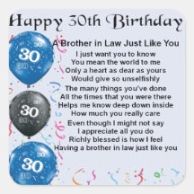 Brother in Law Poem 30th Birthday