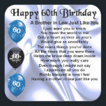 Brother in Law Poem 60th Birthday Square Sticker<br><div class="desc">A great gift for a brother in law on his 60th birthday</div>