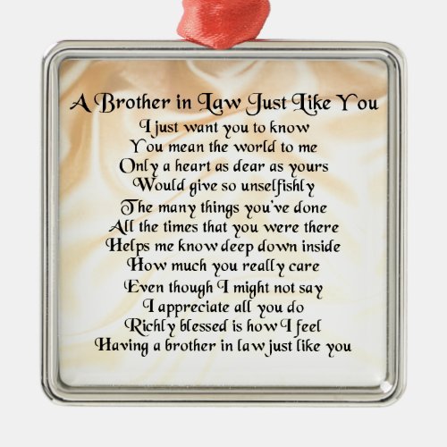 Brother in Law Poem _ Cream Metal Ornament