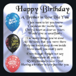 Brother in Law Poem -  Happy Birthday Square Sticker<br><div class="desc">A great gift for a brother in law on his birthday.</div>