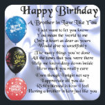 Brother in Law Poem -  Happy Birthday Square Sticker<br><div class="desc">A great gift for a brother in law on his birthday.</div>
