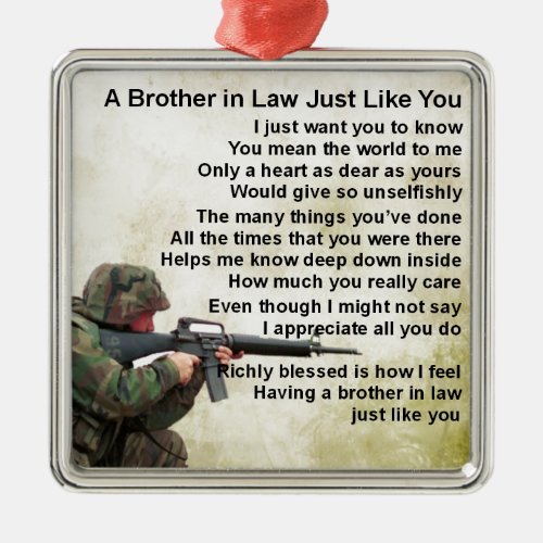 Brother in Law Poem _ Soldier Design Metal Ornament