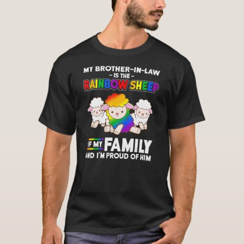 brother in law rainbow sheep of family im proud g T_Shirt