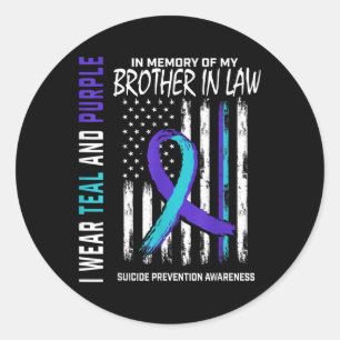 Brother In Law Suicide Awareness Prevention Americ Classic Round Sticker