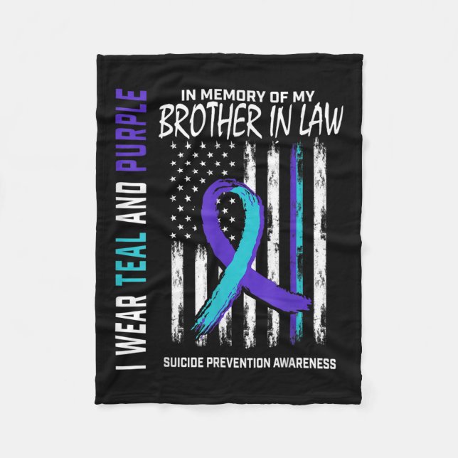 Brother In Law Suicide Awareness Prevention Americ Fleece Blanket (Front)