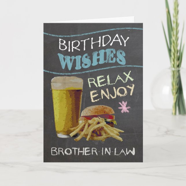 Brother-in-Law Trendy Chalk Board Effect Card (Front)