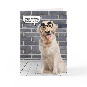 Brother-in-law's Birthday Funny Golden Retriever C Card