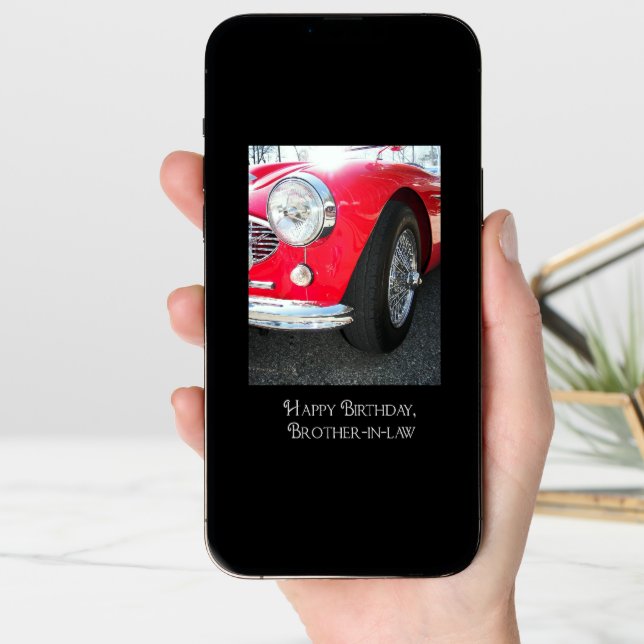 Brother-in-law's birthday-red sport car card (Front Digital)