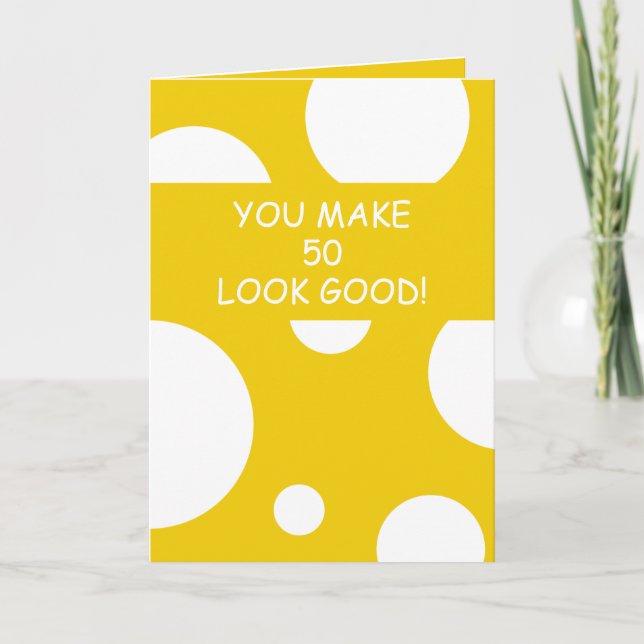 Brother Joke Yellow Personalized Bro 50th Birthday Card (Front)