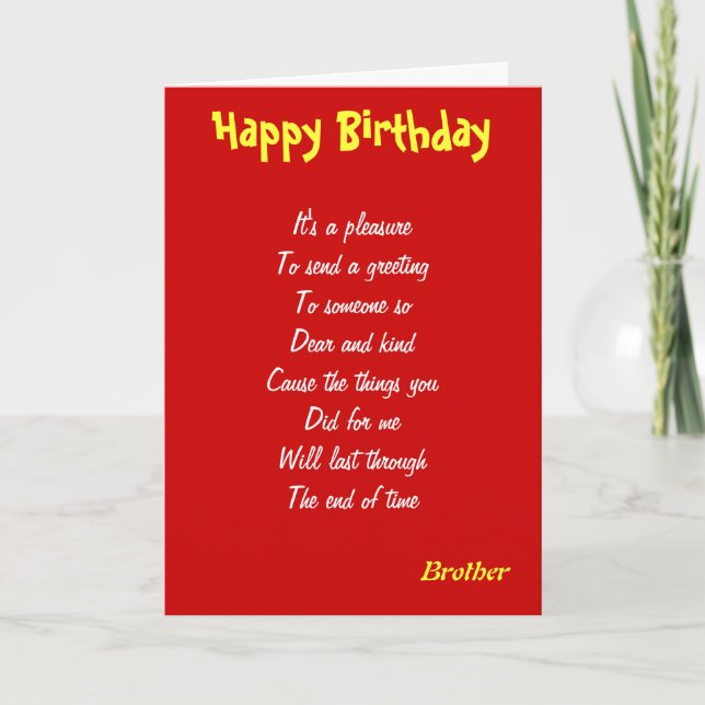 Brother kindness birthday cards (Front)