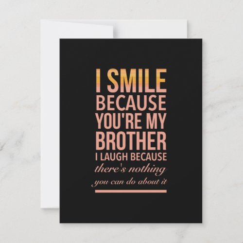 Brother laugh funny thank you card