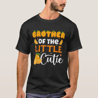 Brother Little Cutie Baby Shower Orange Birthday P T-Shirt