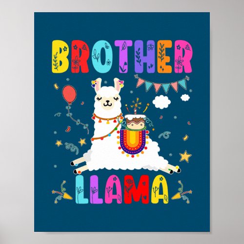 Brother LLama Birthday LLama Alpaca Theme Family Poster