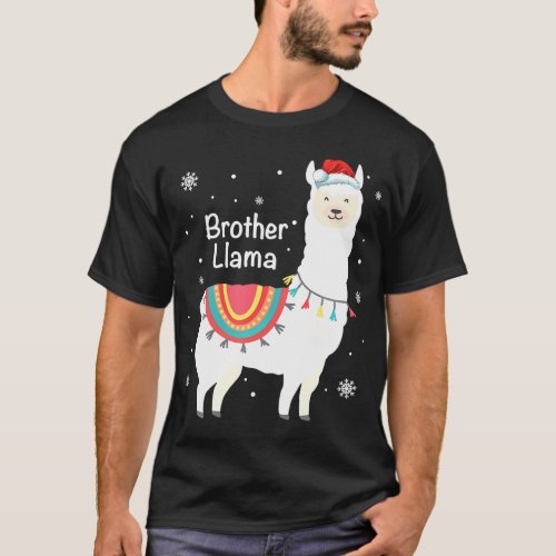 Brother Llama Christmas Santa Matching Family T_Shirt