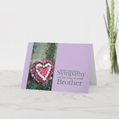 Brother loss Sympathy rose card